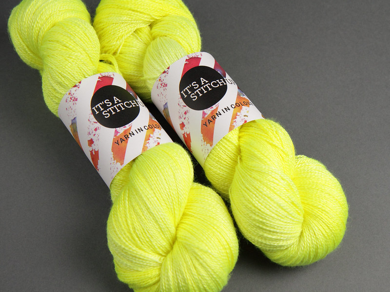 Brilliance Lace yarn in 'Health and Safety Gone Mad' (neon yellow)