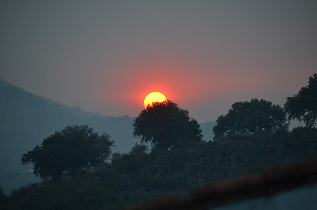 Smoke filled sunset, Galegos