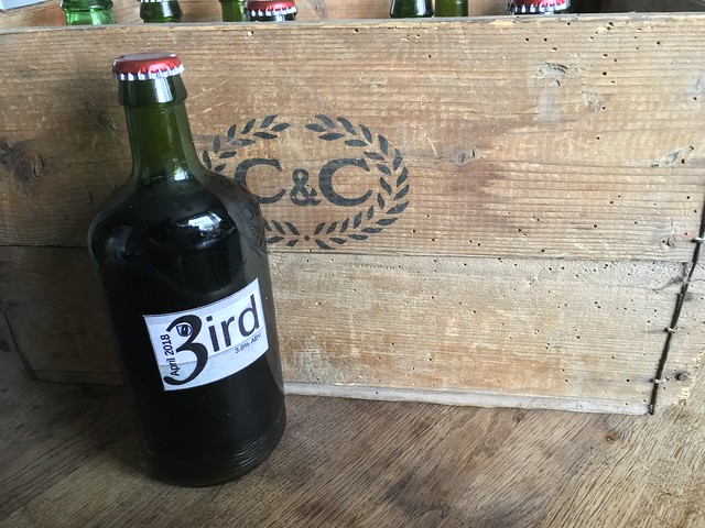 Beer bottle with homemade label