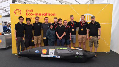 the team with their vehicle