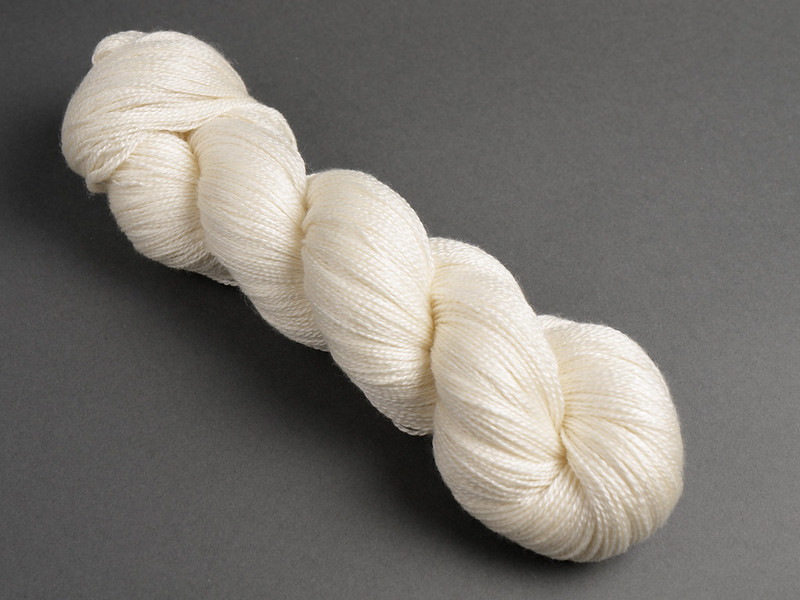 Brilliance Lace – British Bluefaced Leicester wool and silk laceweight yarn 100g – undyed/natural