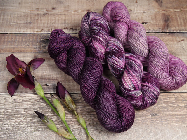 Blend In, Stand Out shawl kit by Brixton Purl in Favourite Sock pure merino yarn 3 x 100g ‘Brixton Purples’
