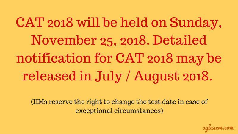 CAT 2018 Exam Date