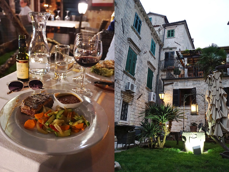 Steak, vegetables and tomato and bell pepper sauce from Luna Rossa in Kotor Old Town | My gluten free experience in MONTENEGRO