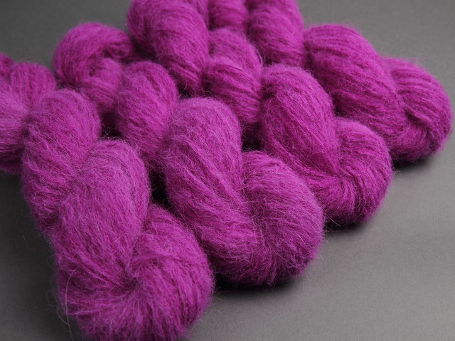 End of batch: Fuzzy Lace – Brushed Baby Alpaca & Silk hand dyed yarn 25g – ‘Professor Plum’