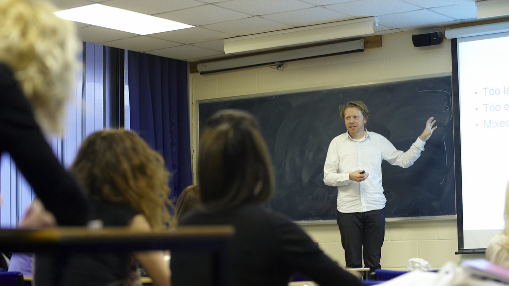 Dr Mark Brosnan teaching his psychology students