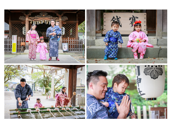 Family photography in Seto Aichi, Japan in Kimono for a client from Hong Kong, a Shinto shrine, professional photographer