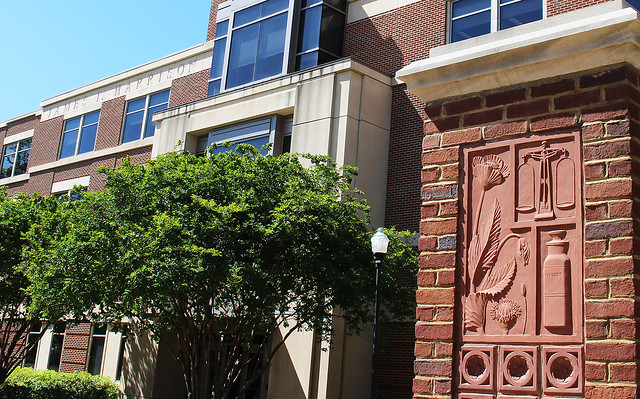 The exterior of the Walker Building at Auburn University