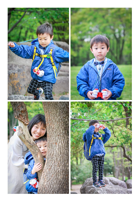 出張カメラマンが撮る名城公園で男の子兄弟の誕生日を祝う家族写真（名古屋市北区）　ポーズを作らず自然