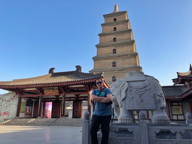 Sele en la gran pagoda de la oca salvaje de Xian (China)