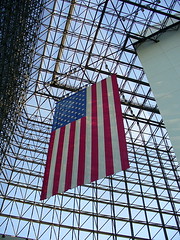 Pavilion with flag