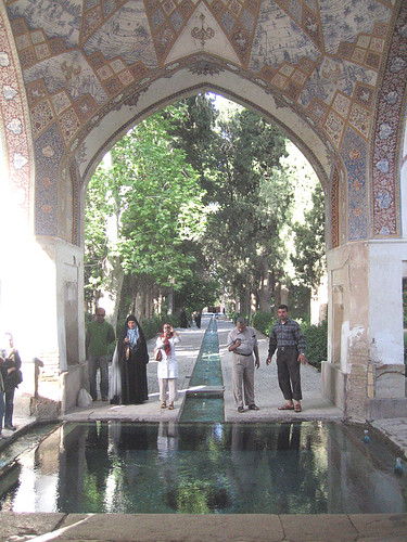 Inside the Fath Ali Shahi suffeh (?), Royal Gardens of Fin, Kashan