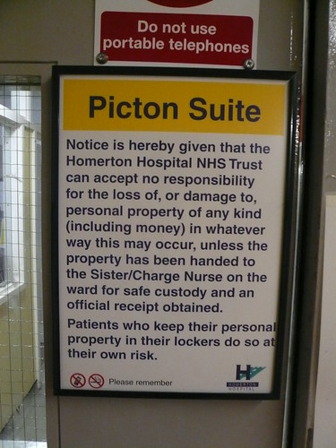 Liability disclaimer sign at Homerton Hospital, London, UK… | Flickr