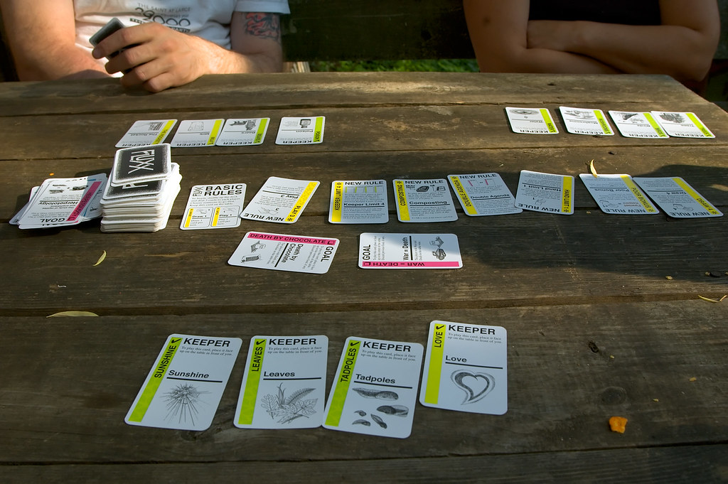 Fluxx, a short game requires you to be observant and to let players know when you win.