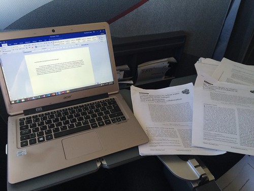 Reading and #AcWri on the plane