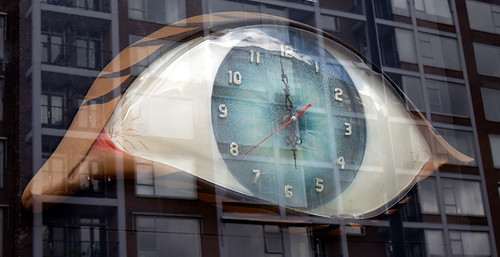 A Giant Eye Clock in Rotterdam, Holland