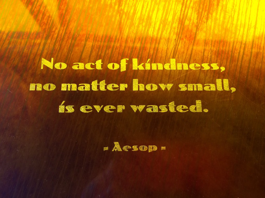 "No act of kindness, no matter how small, is ever wasted".