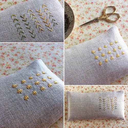 New eye pillows! Which is your favorite? Freshly listed in my Etsy shop (link in profile) #bonniesennott #etsy #lavender #embroidery #stitching #yoga