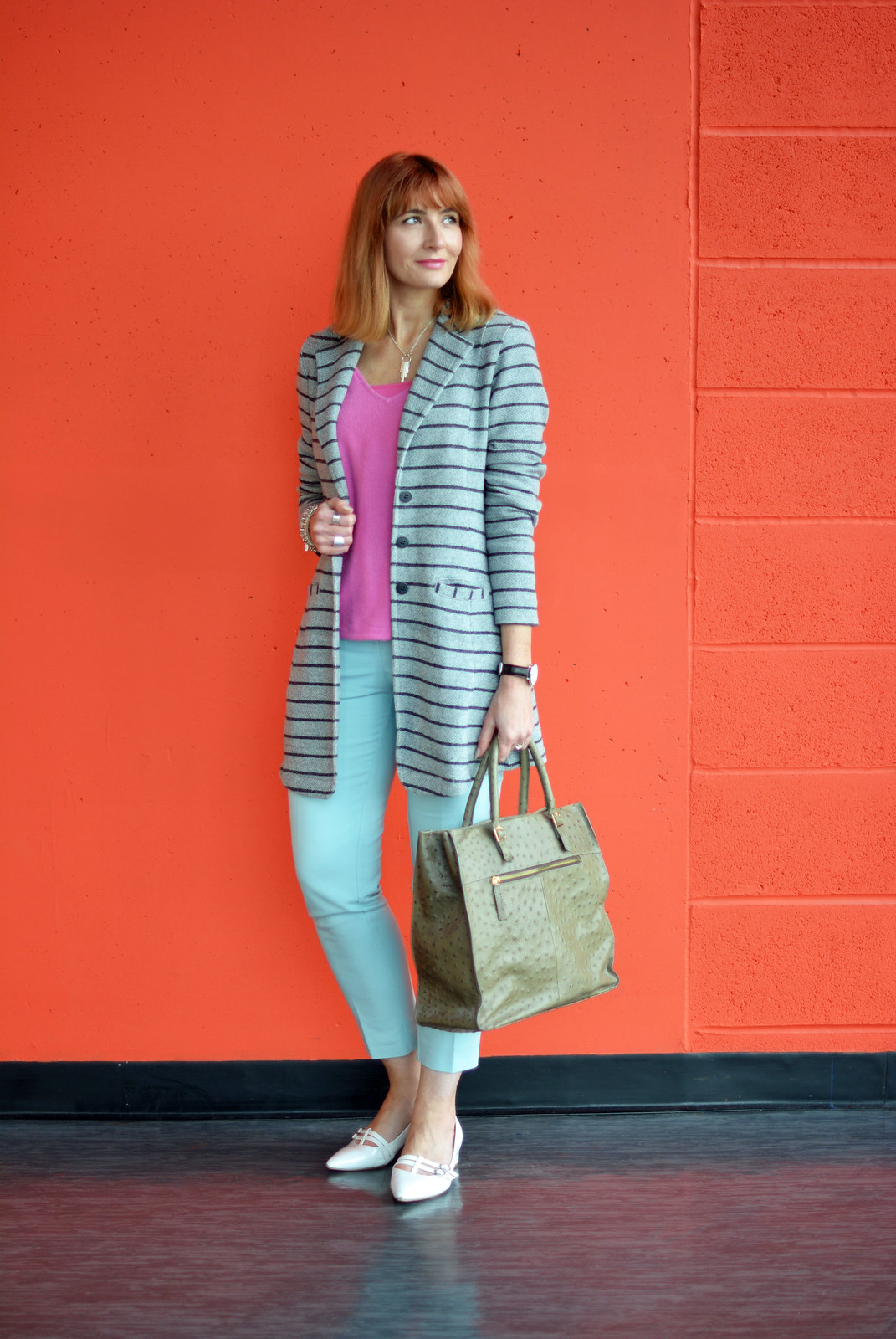Spring Style: Pink, mint, white and grey stripes | Not Dressed As Lamb