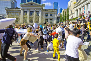 International Pillow Fight in Vancouver