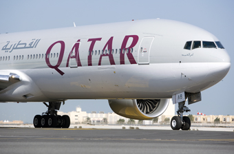 Qatar Airways B777  taxi en DOH (Qatar Airways)