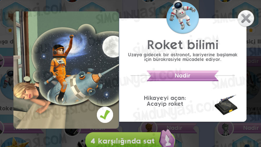 The Sims Mobile Uzay Kaşifi Kariyeri Serüveni