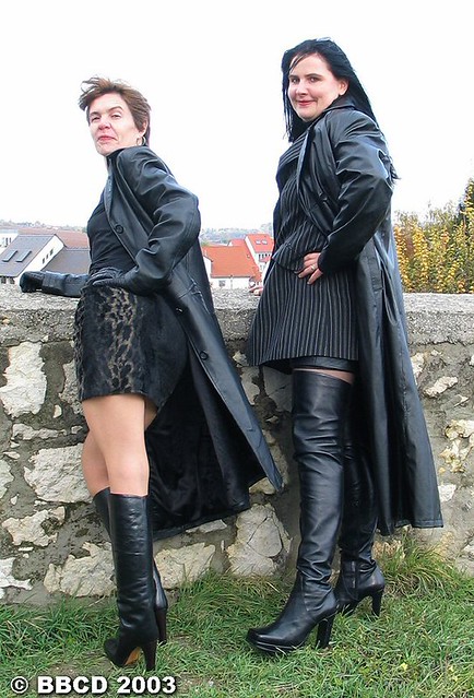 Susann | Susann in long leather coat with Christel | strange strange ...