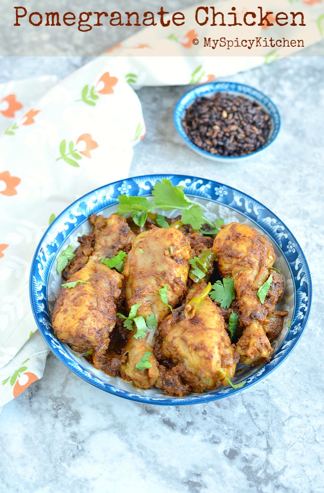 Murgh Anardana,  Pomegranate Chicken, Dried Pomegranate chicken curry, anardana, Chicken Curry, Indian Chicken Curry, 