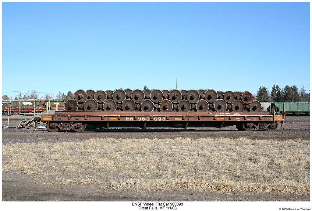 BNSF Wheel Flat Car 960098 | A BNSF MoW flat car (still lett… | Flickr