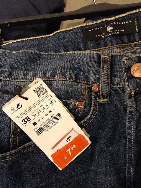 ZARA牛仔裤7.99欧元