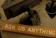 ask us anything desk placque