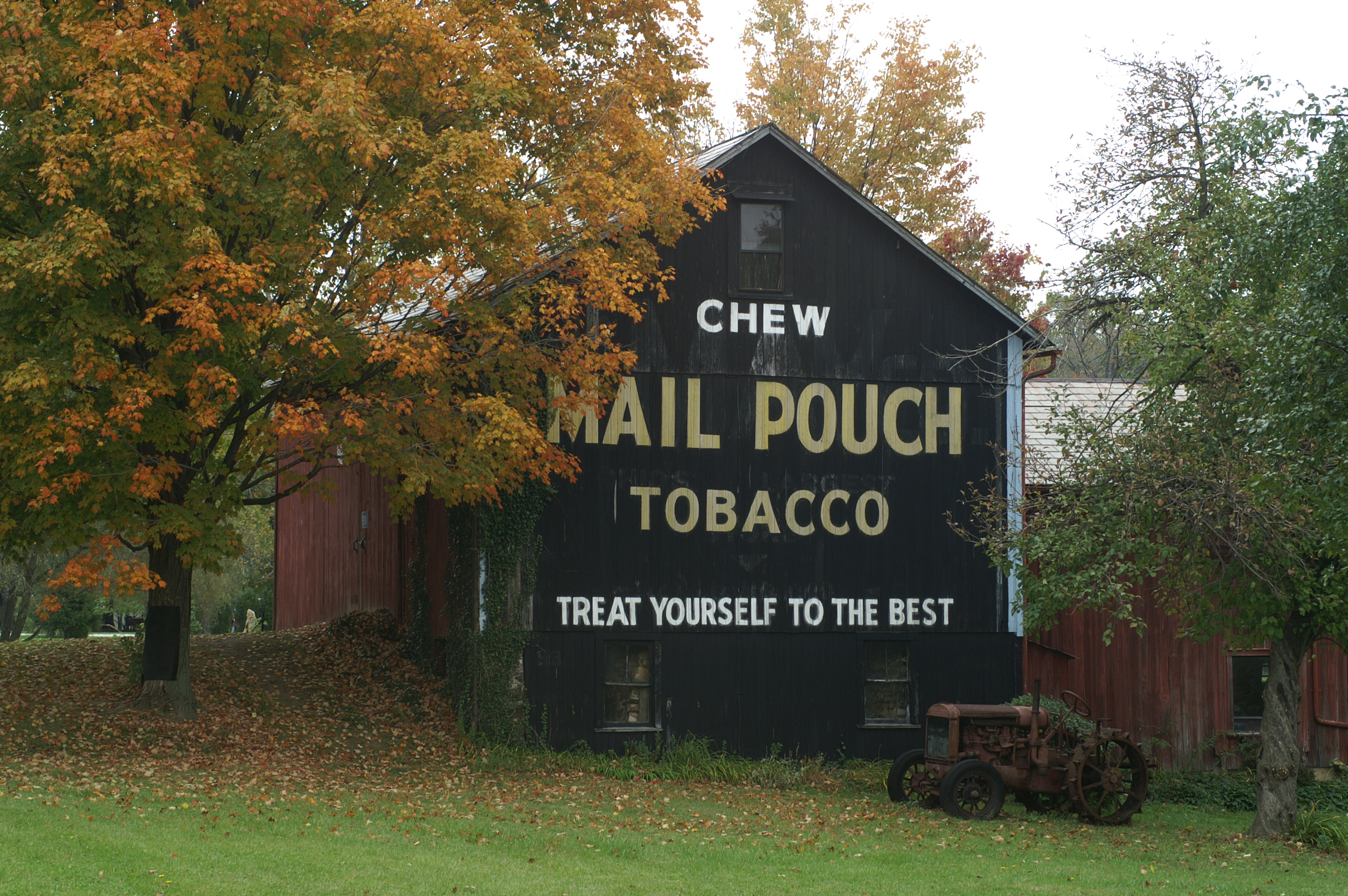Mail Pouch Tobacco barn advertisement - along Ohio State Route 88 near Ravenna, Ohio USA - October 18, 2007