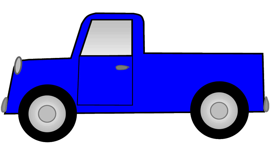 Blue ute_pickup truck sketch clipart, lg 15 cm long | Flickr