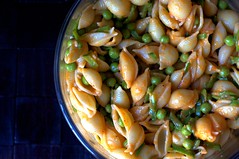 Summer Pea and Roasted Red Pepper Pasta Salad