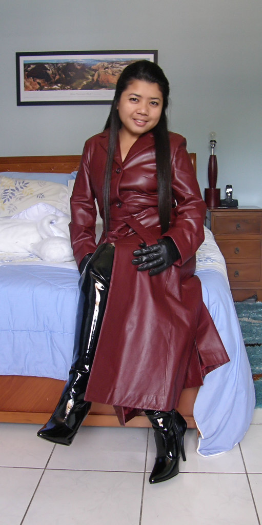 Burgundly Leather Trench | johnerly03 | Flickr