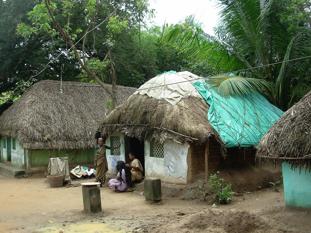 Tamil Nadu Village  Small Peaceful Village On The Temple -5561