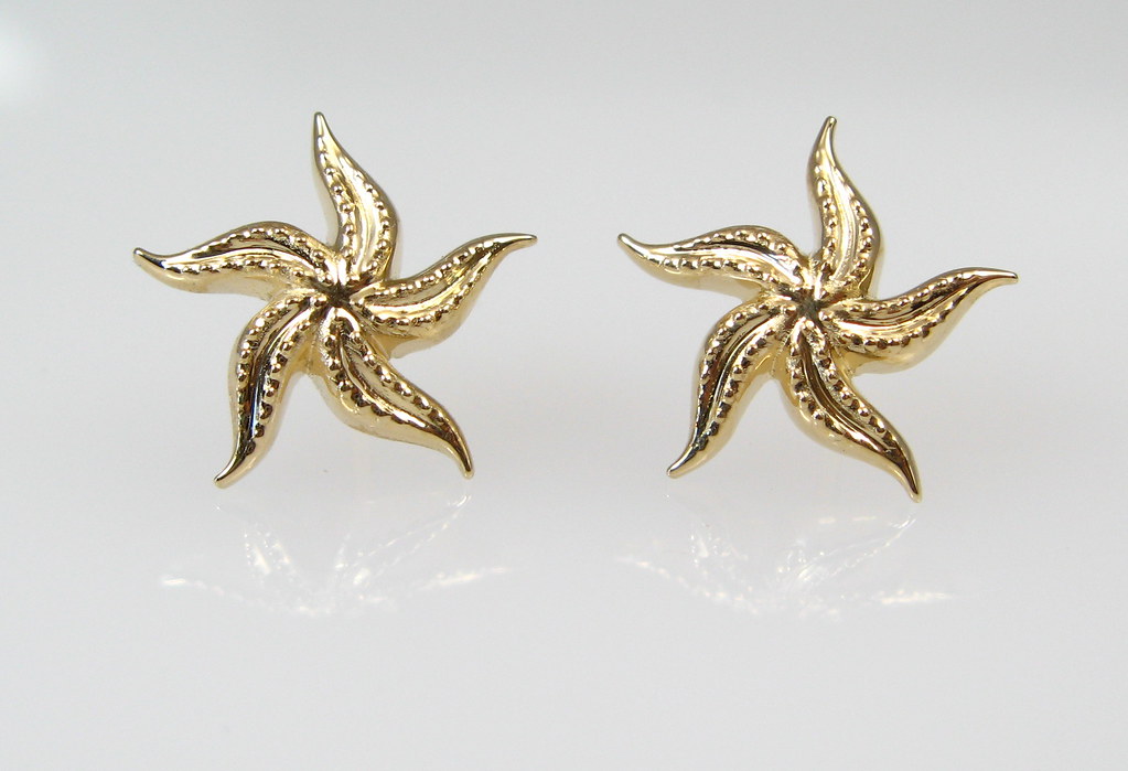 14K Yellow Gold Starfish Earrings | Diving Designs Napa, CA … | Flickr