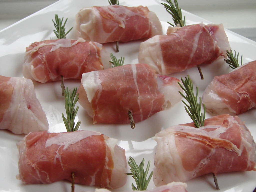 Monkfish appetizer | Monkfish wrapped in prosciutto on a ros… | Flickr