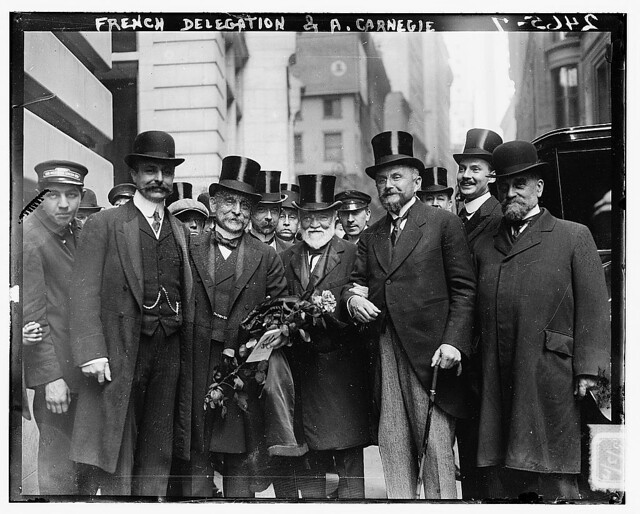 Image result for Andrew Carnegie with members of a French delegation visiting the New York Chamber of Commerce including Baron Constant, left of Carnegie