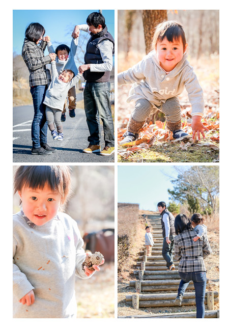 誕生日記念の家族写真　愛知県豊田市　愛知県緑化センター・昭和の森 市民農園（畑）　人気　オススメ　自由な子供の写真　男の子　女の子　データ