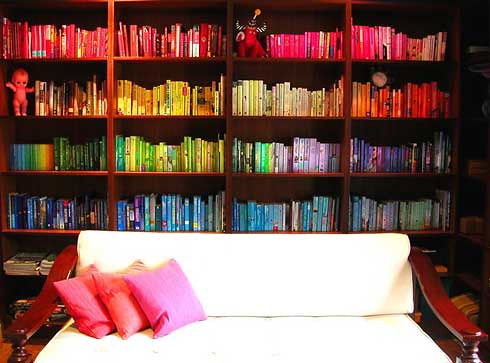 Image result for rainbow bookshelf
