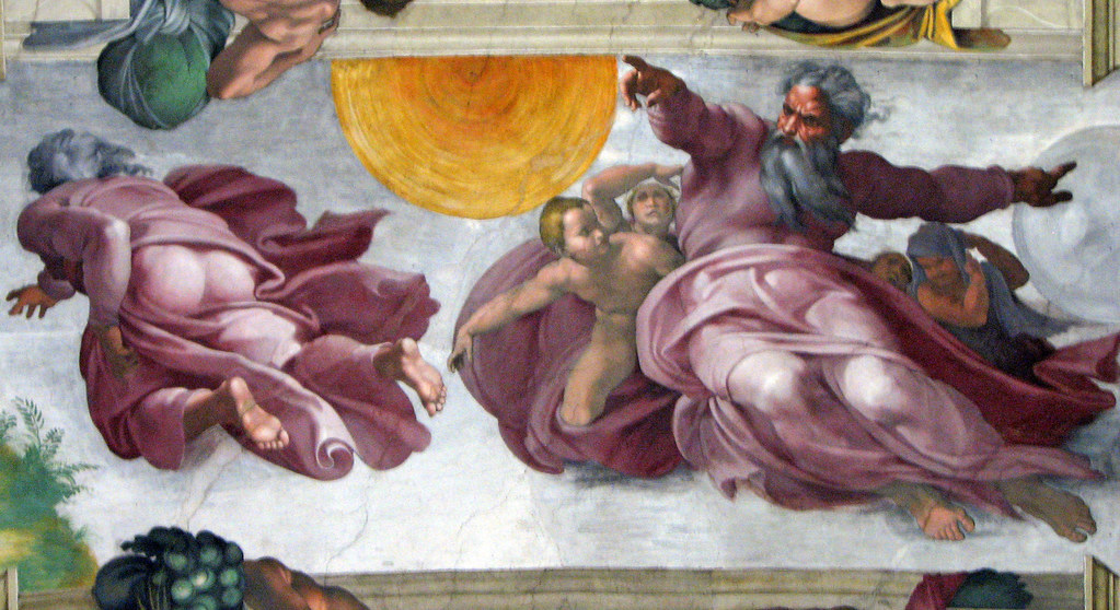 Sistine Chapel Ceiling God creates the Sun and Plants