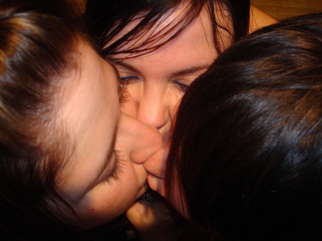 Lesbian Triple Kiss.