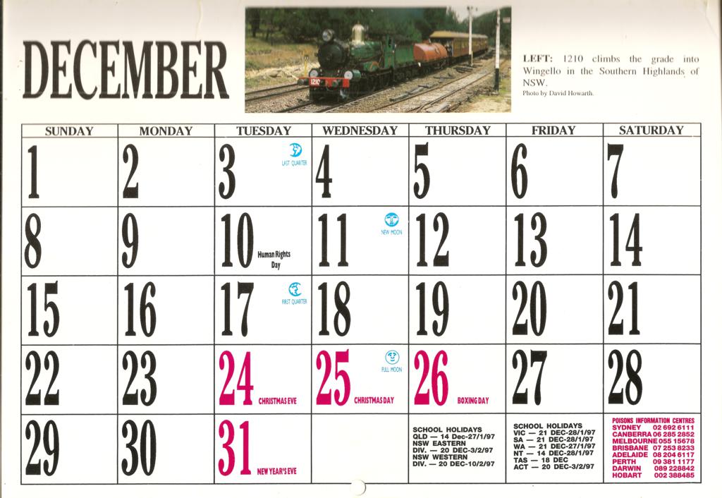 1996ATC0027 December page 1996 Australian Trains Calendar Flickr