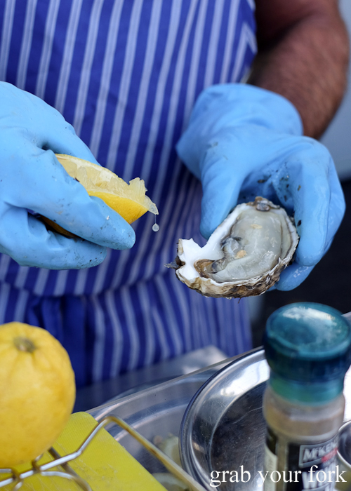 Freshly shucked oysters at the Salamanca Market in Hobart