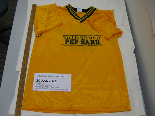 W&M Pep Band Jersey, front - Acc. 2007.073.1 | One gold jers… | Flickr