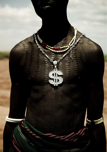 Scarification of a Dassanech tribe male in Omo Valley, Ethiopia.