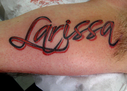 Tatuagem Larissa tattoo script name