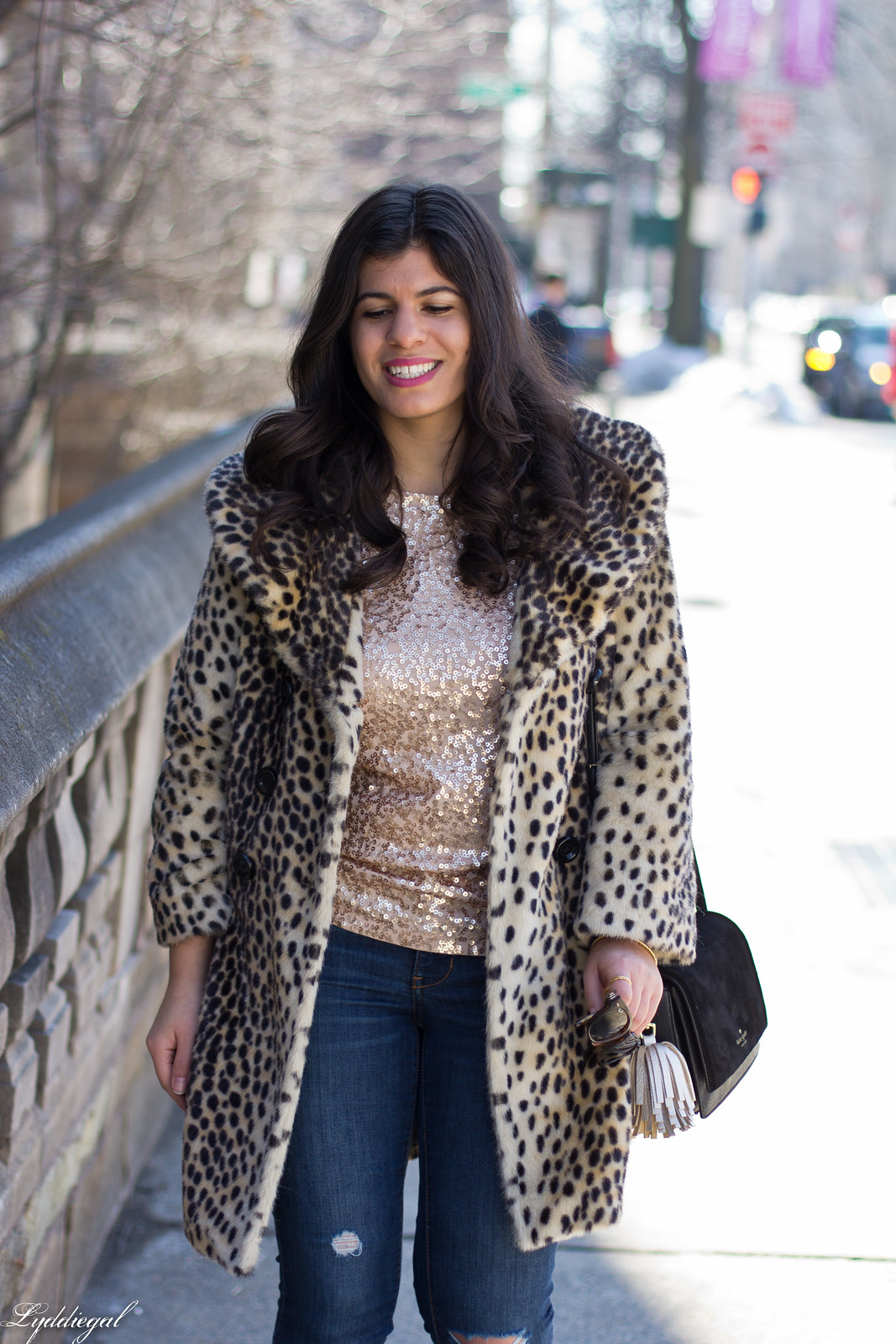 leopard fur coat, sequined top, kate spade bag-5.jpg