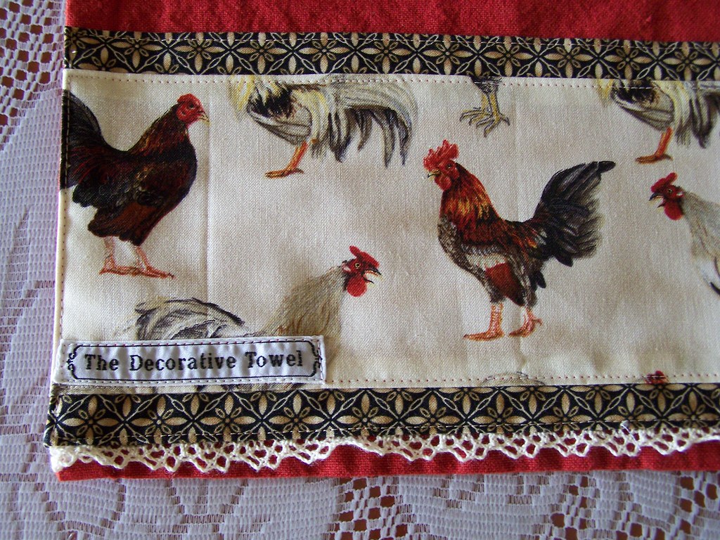 Kitchen Tea Towel With Country Chickens And Roosters Flickr